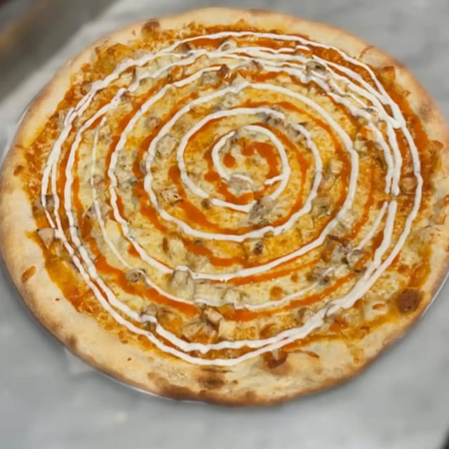 Classic Buffalo Chicken Pizza.